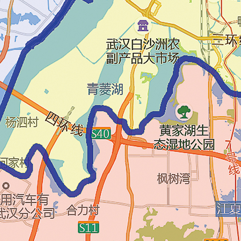 新版武昌青山洪山漢南東西湖蔡甸江夏黃陂新洲黃石港西塞山區(qū)地圖