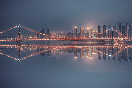 武漢二七長(zhǎng)江大橋夜景