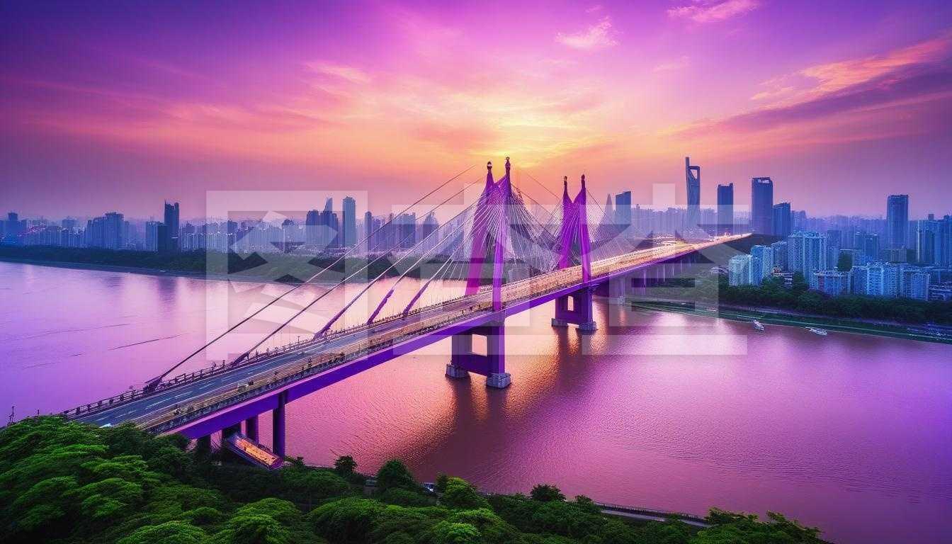 武漢黃昏橋影